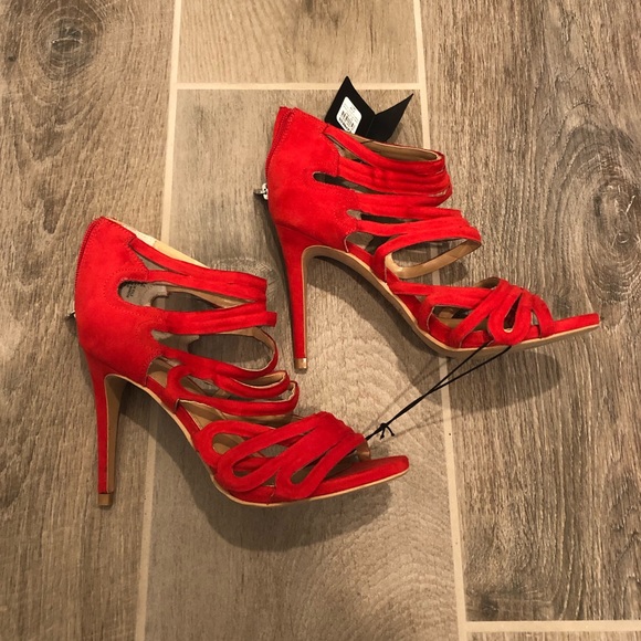 Express Shoes - Express red strappy heels NWT